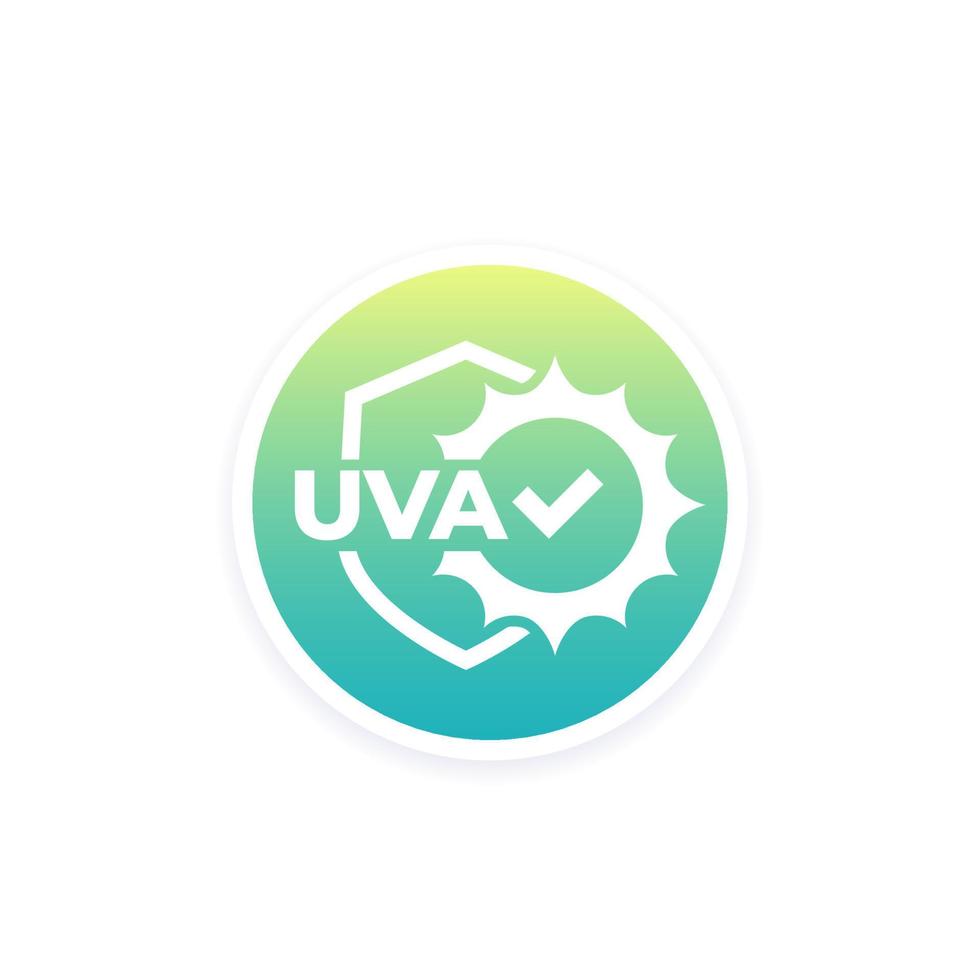 UVA protection icon with a sun, vector