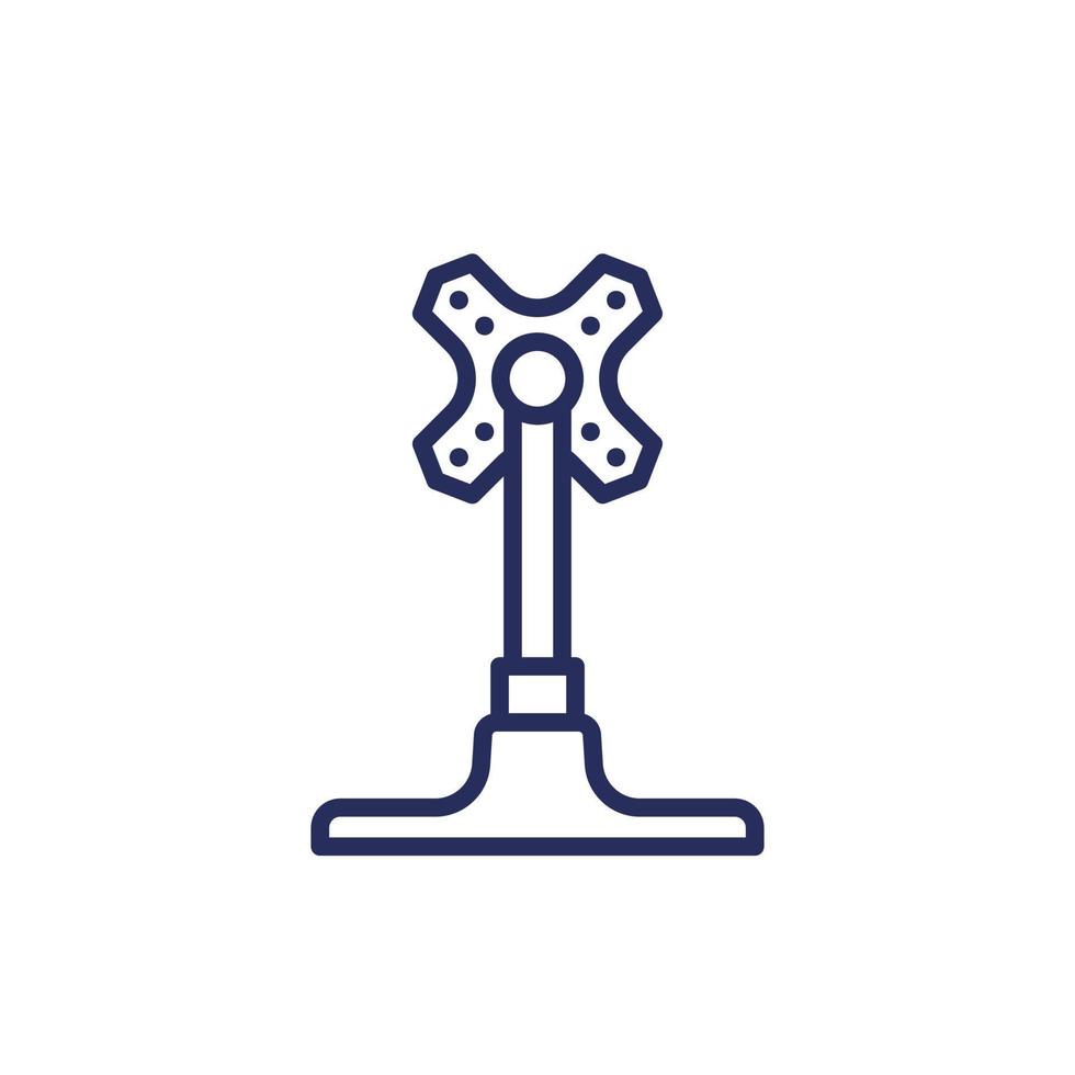 monitor stand line icon on white vector
