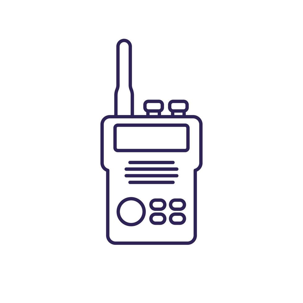 radio set, portable transceiver line icon vector