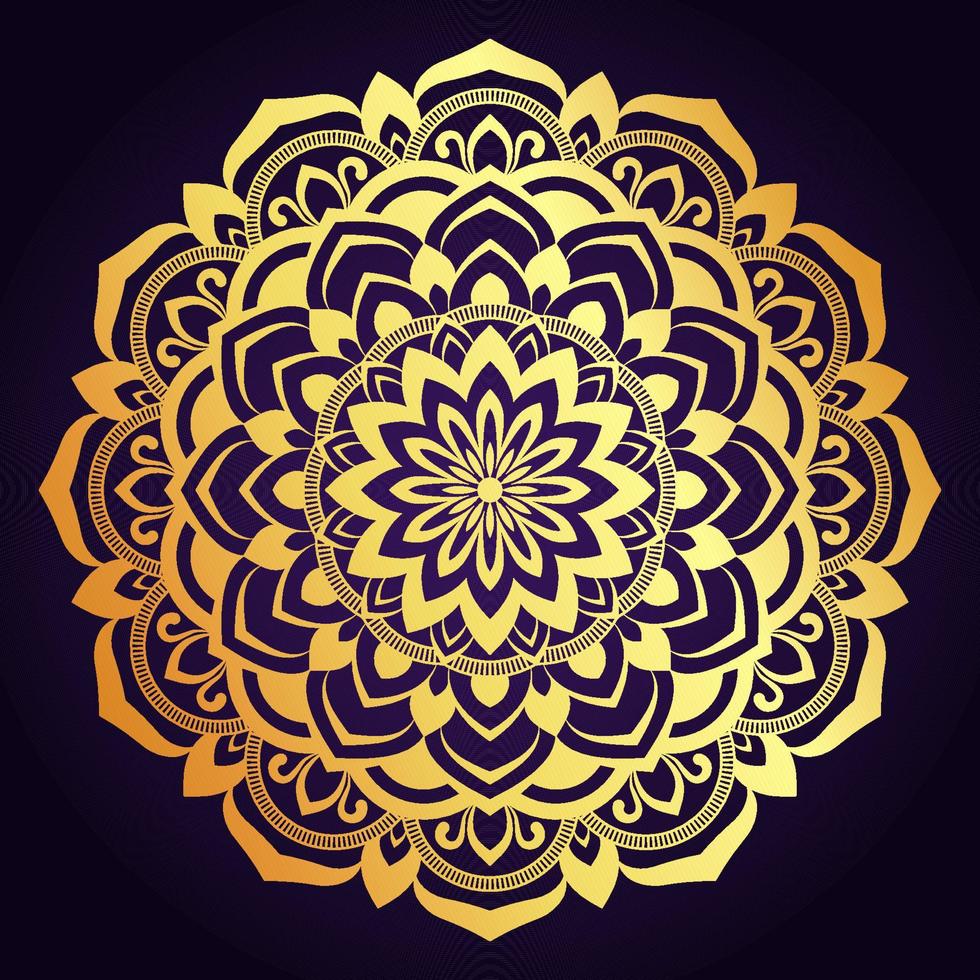 plantilla de diseño de fondo de mandala de color dorado vector