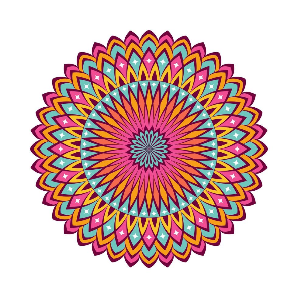 mandala colorido con adorno floral vector