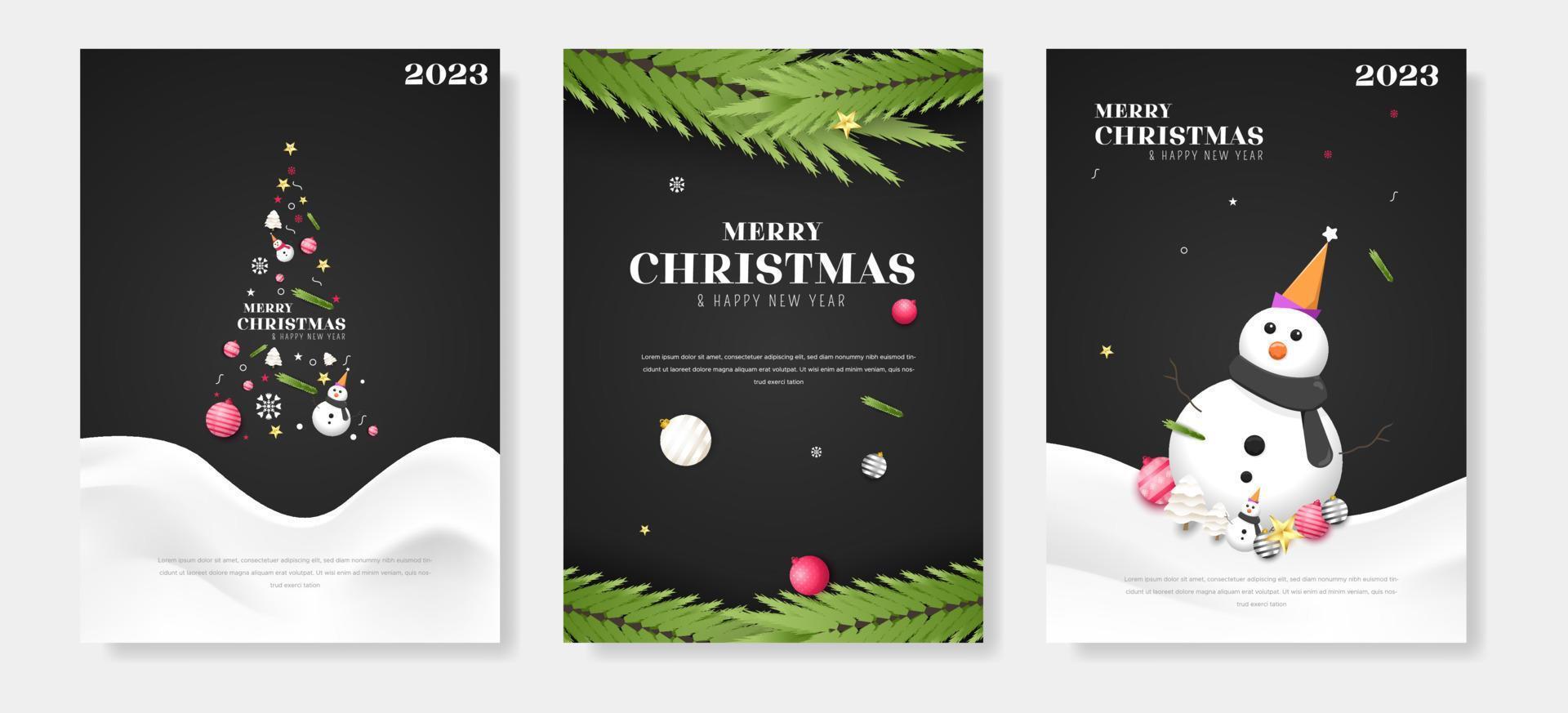 feliz navidad tiempo tarjetas de felicitación poster banner plantilla de fondo vector