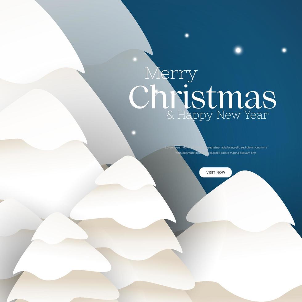 merry christmas and happy new year background with decorative vector