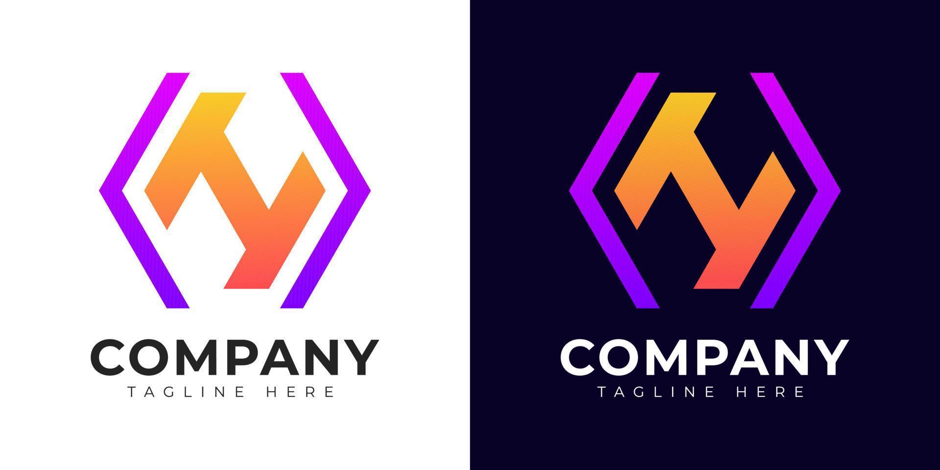 Modern gradient style initial letter h logo design template vector