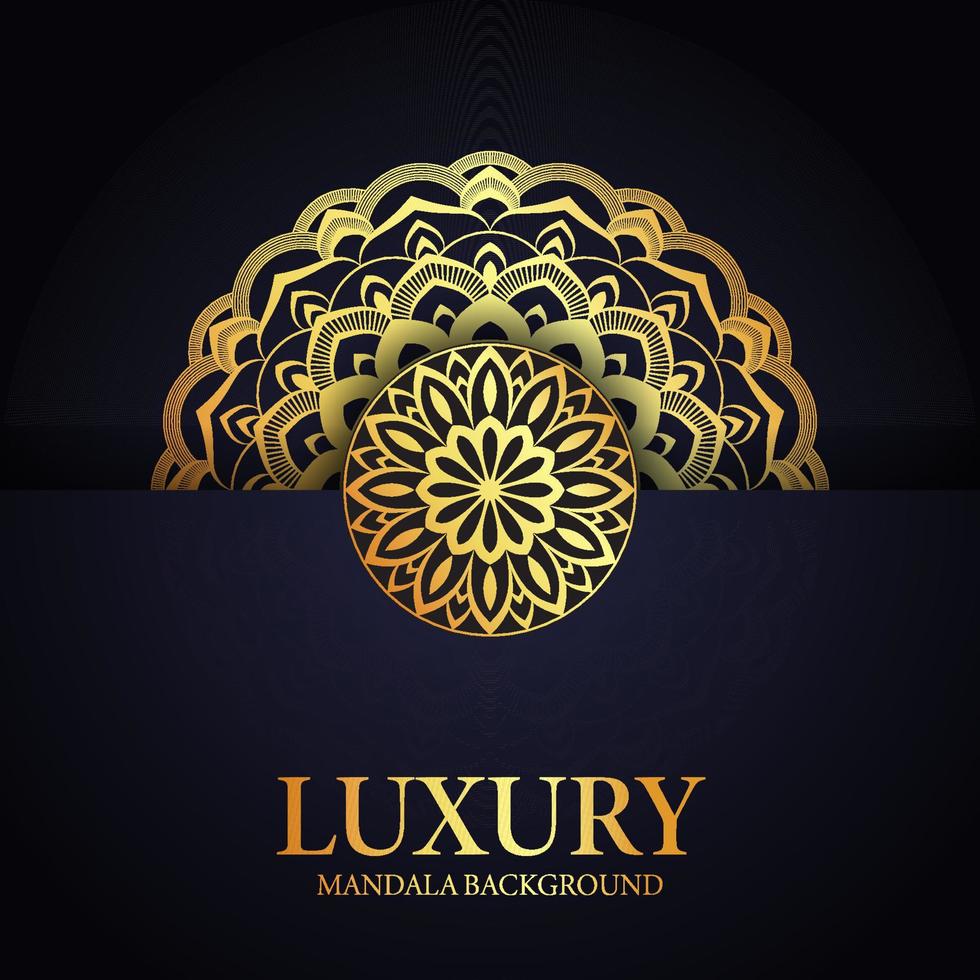 Gold Color Mandala Background Design Template vector