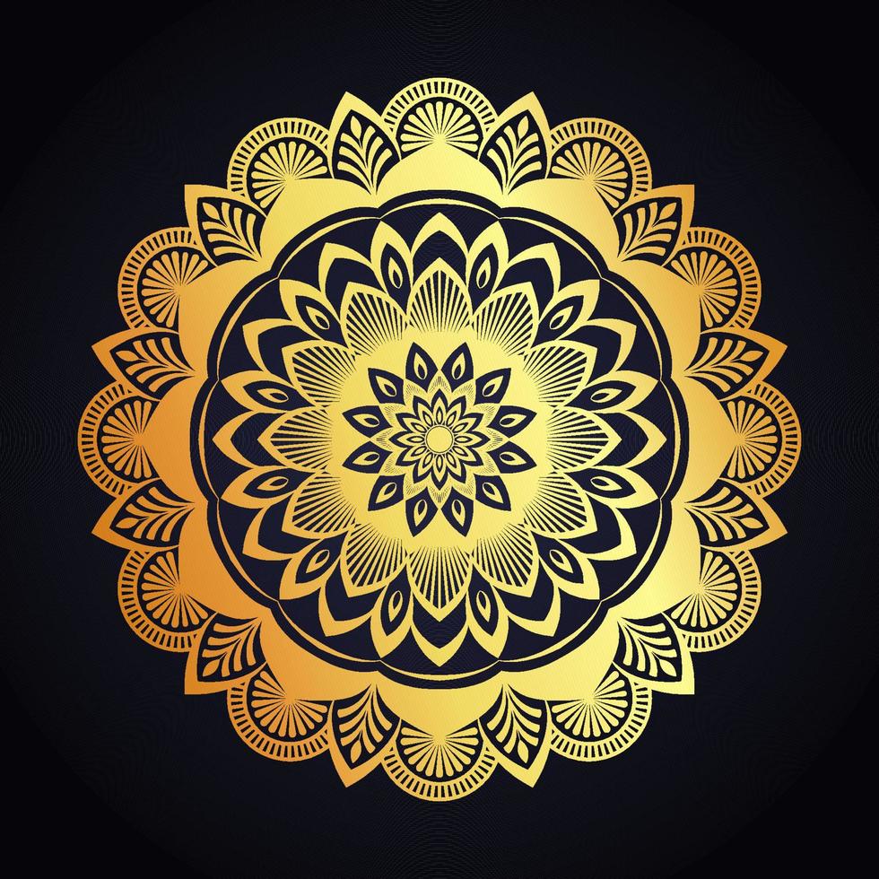Gold Color Mandala Background Design Template vector