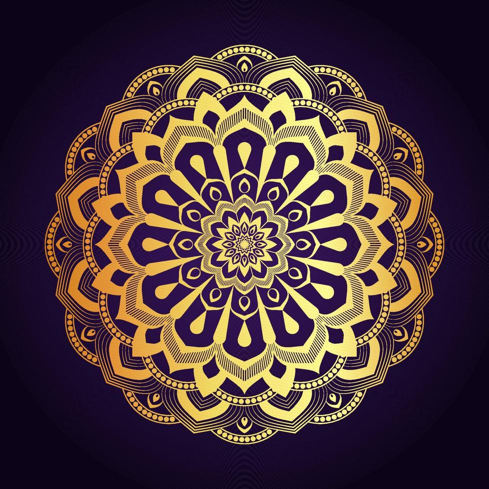 Gold Color Mandala Background Design Template vector