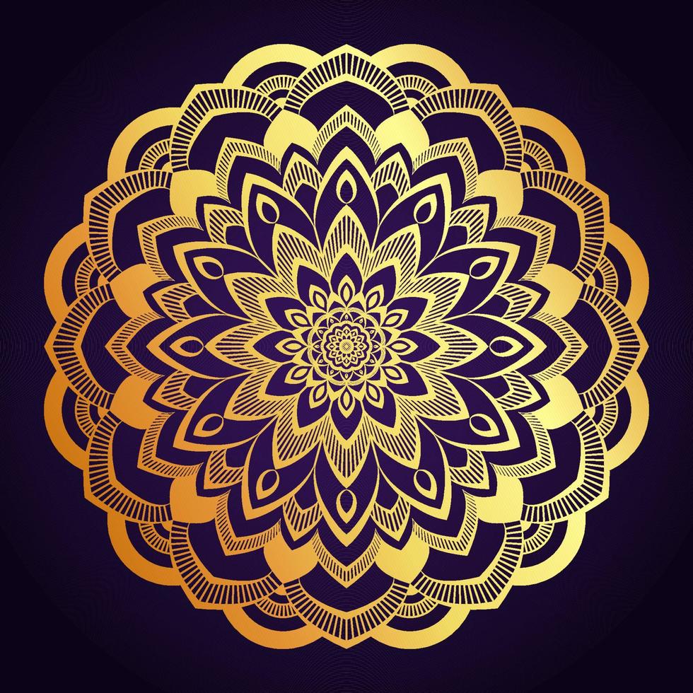 Gold Color Mandala Background Design Template vector