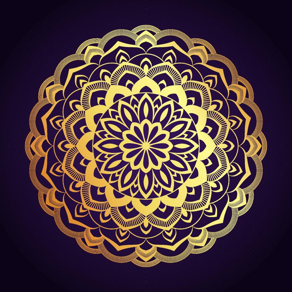 Gold Color Mandala Background Design Template vector