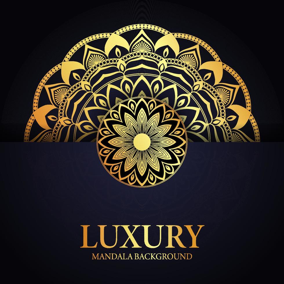 Gold Color Mandala Background Design Template vector