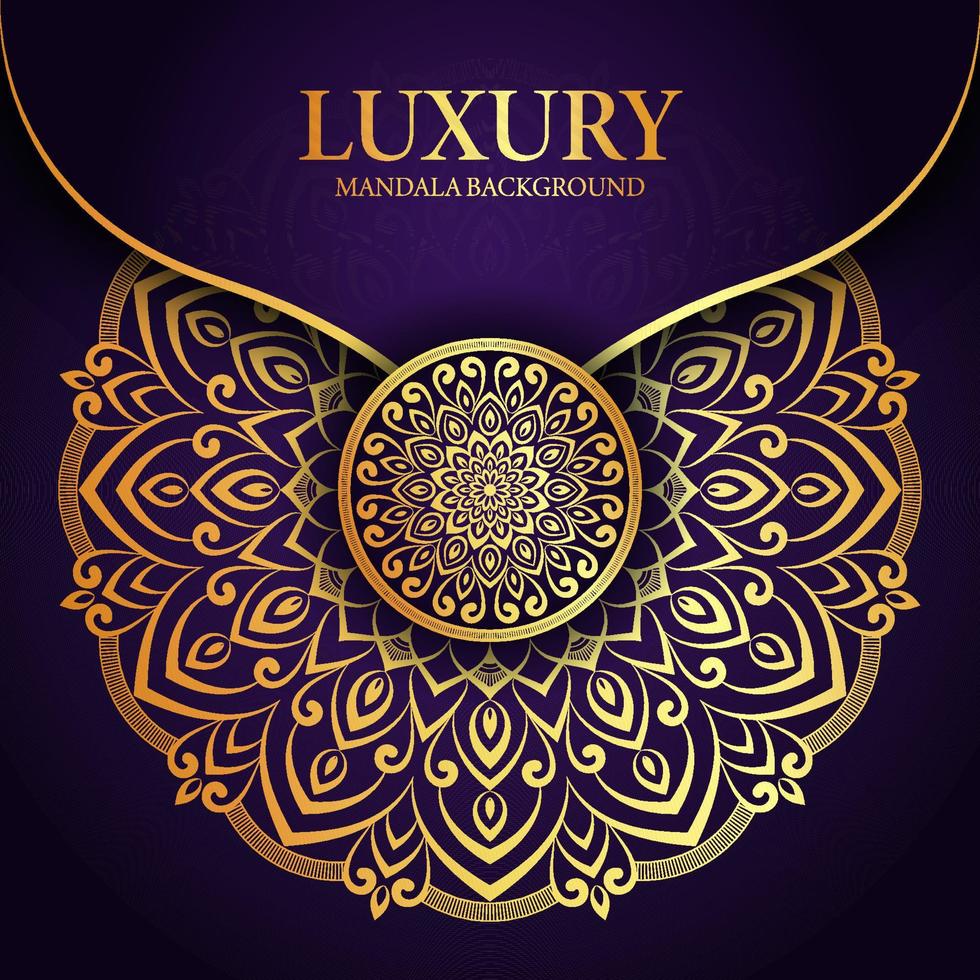 Gold Color Mandala Background Design Template vector