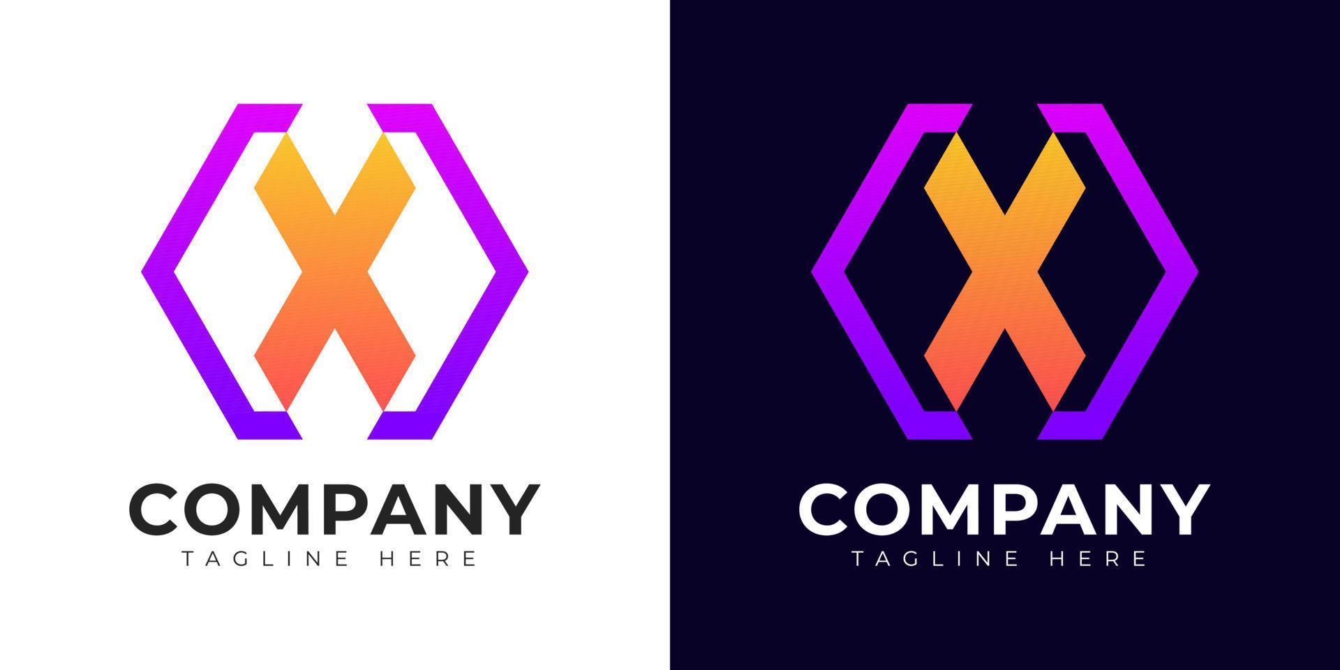 Modern gradient style initial letter x logo design template vector