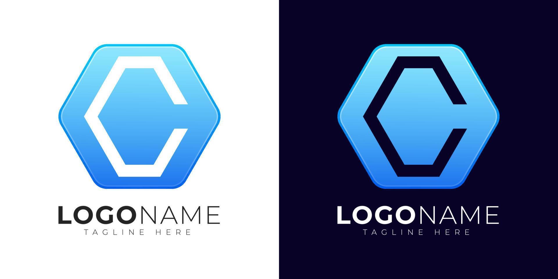 Initial letter c logo vector design template. Modern letter c logo icon with colorful geometry shape.