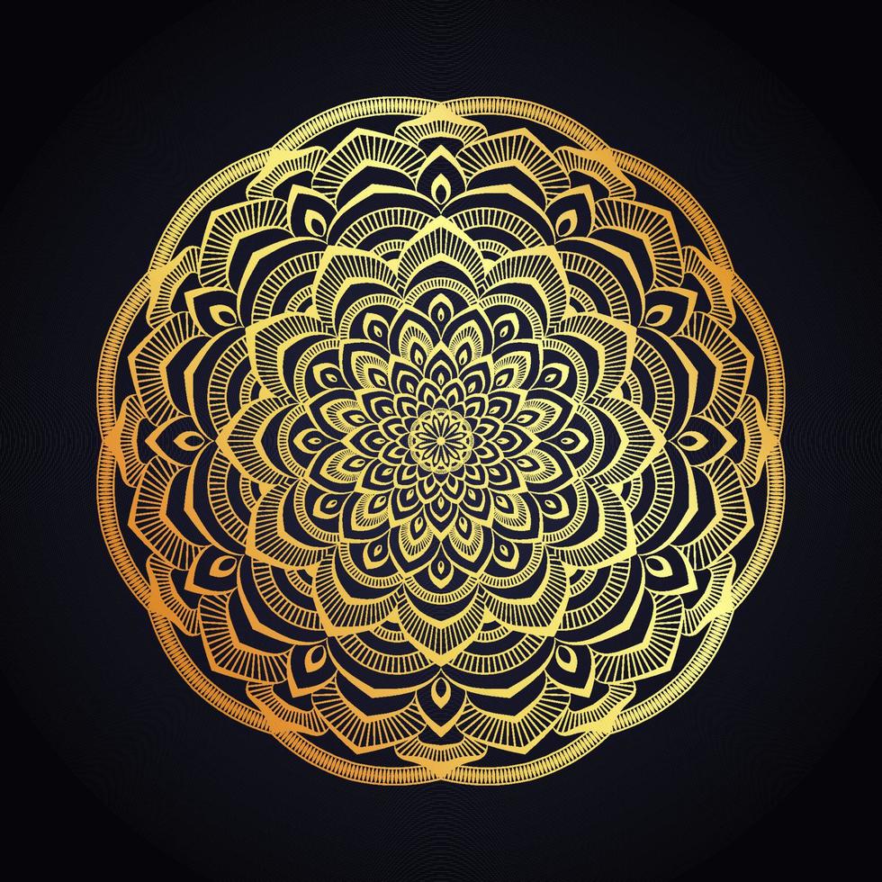 Gold Color Mandala Background Design Template vector