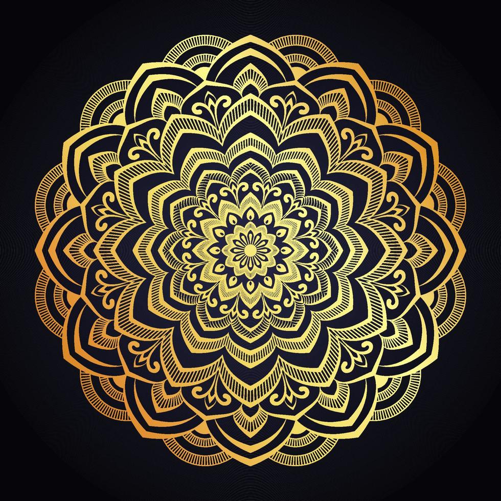 Gold Color Mandala Background Design Template vector