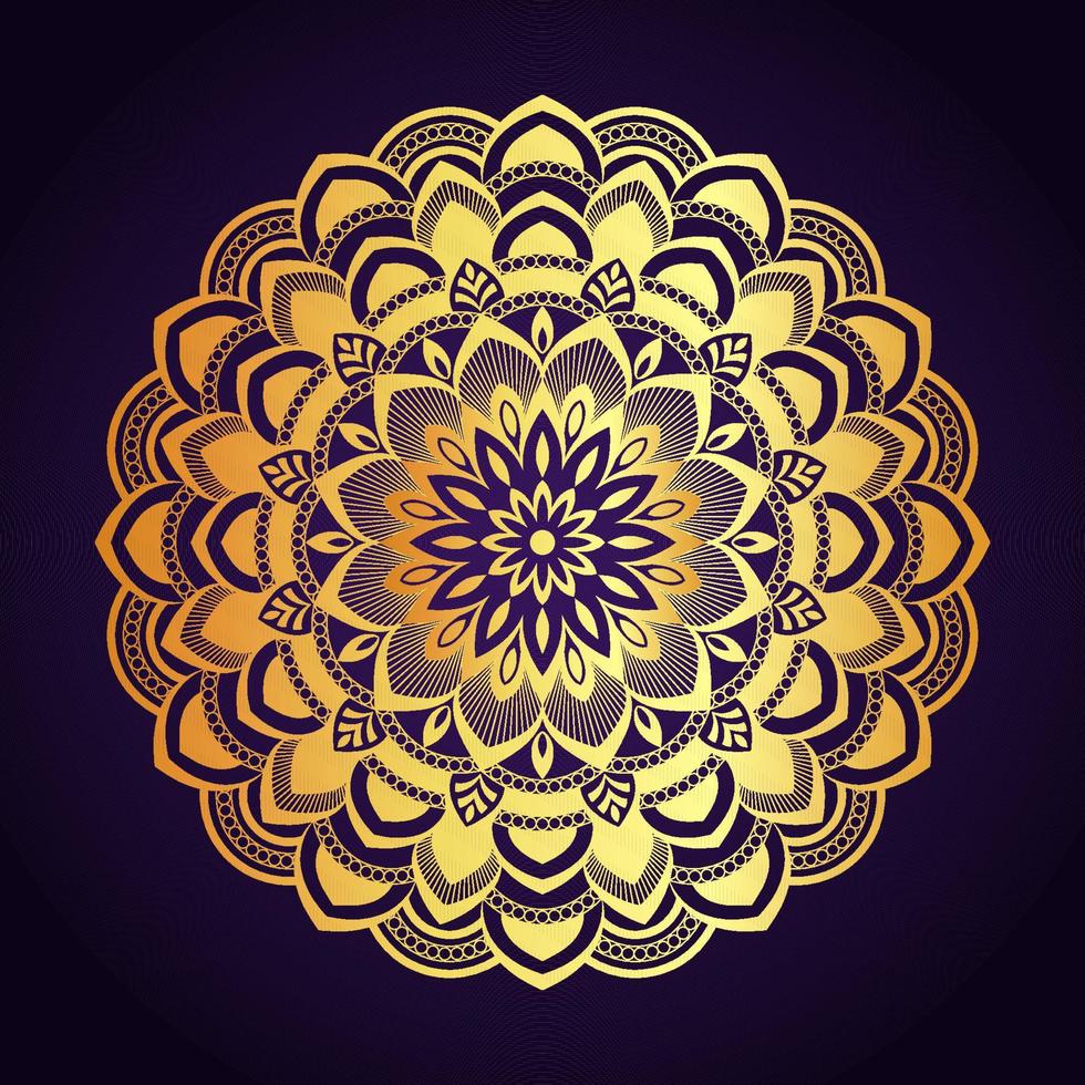 Gold Color Mandala Background Design Template vector