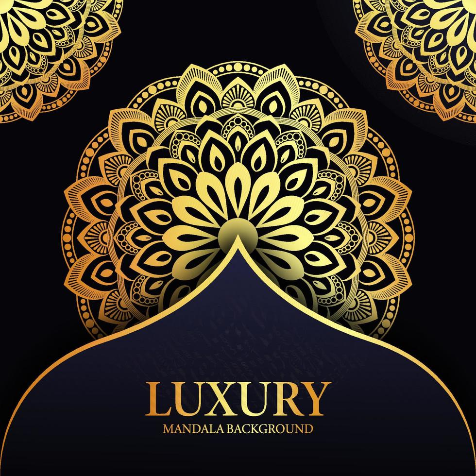 Gold Color Mandala Background Design Template vector