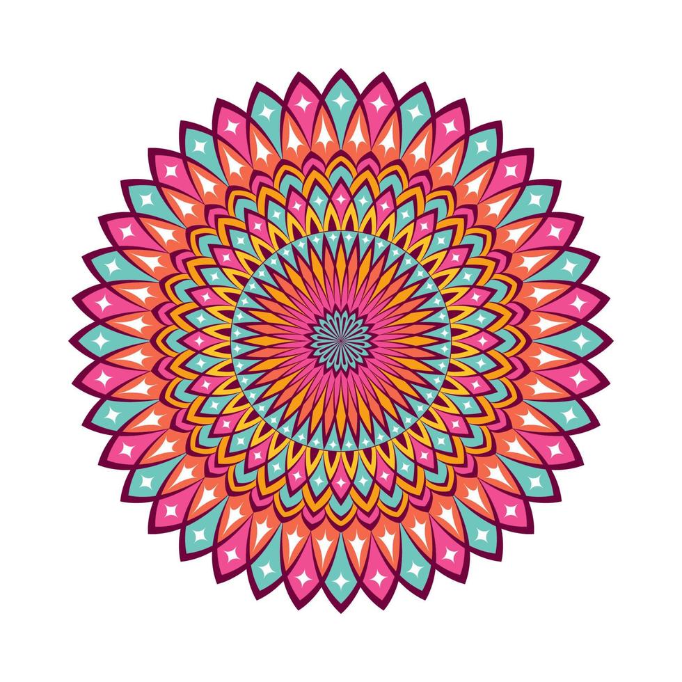 mandala colorido con adorno floral vector