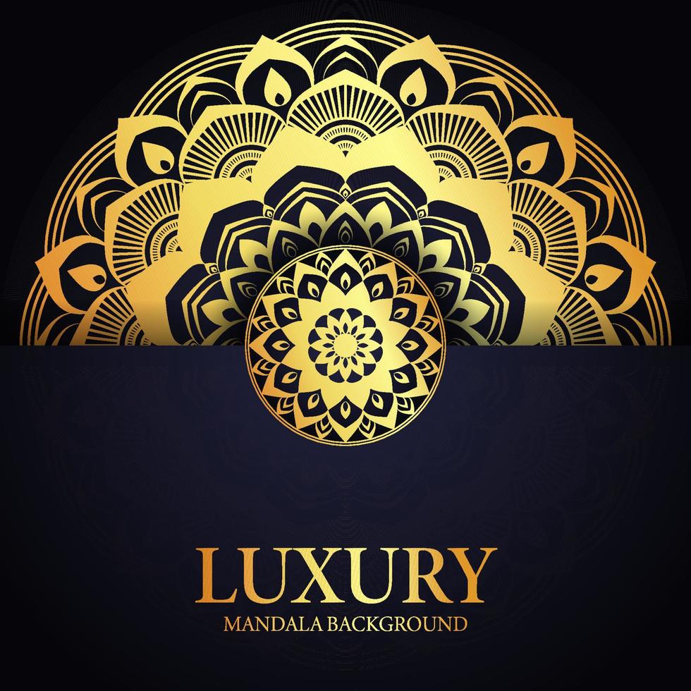 Gold Color Mandala Background Design Template vector
