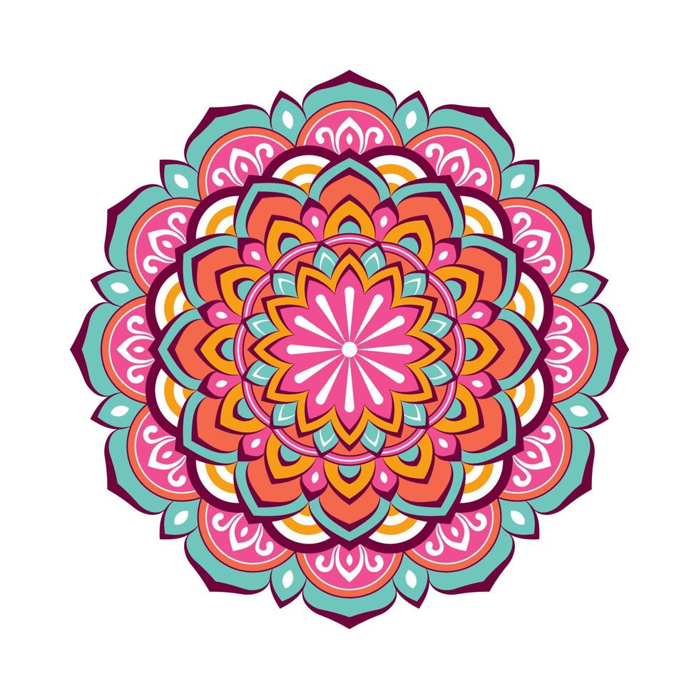 Colorful mandala with floral ornament vector