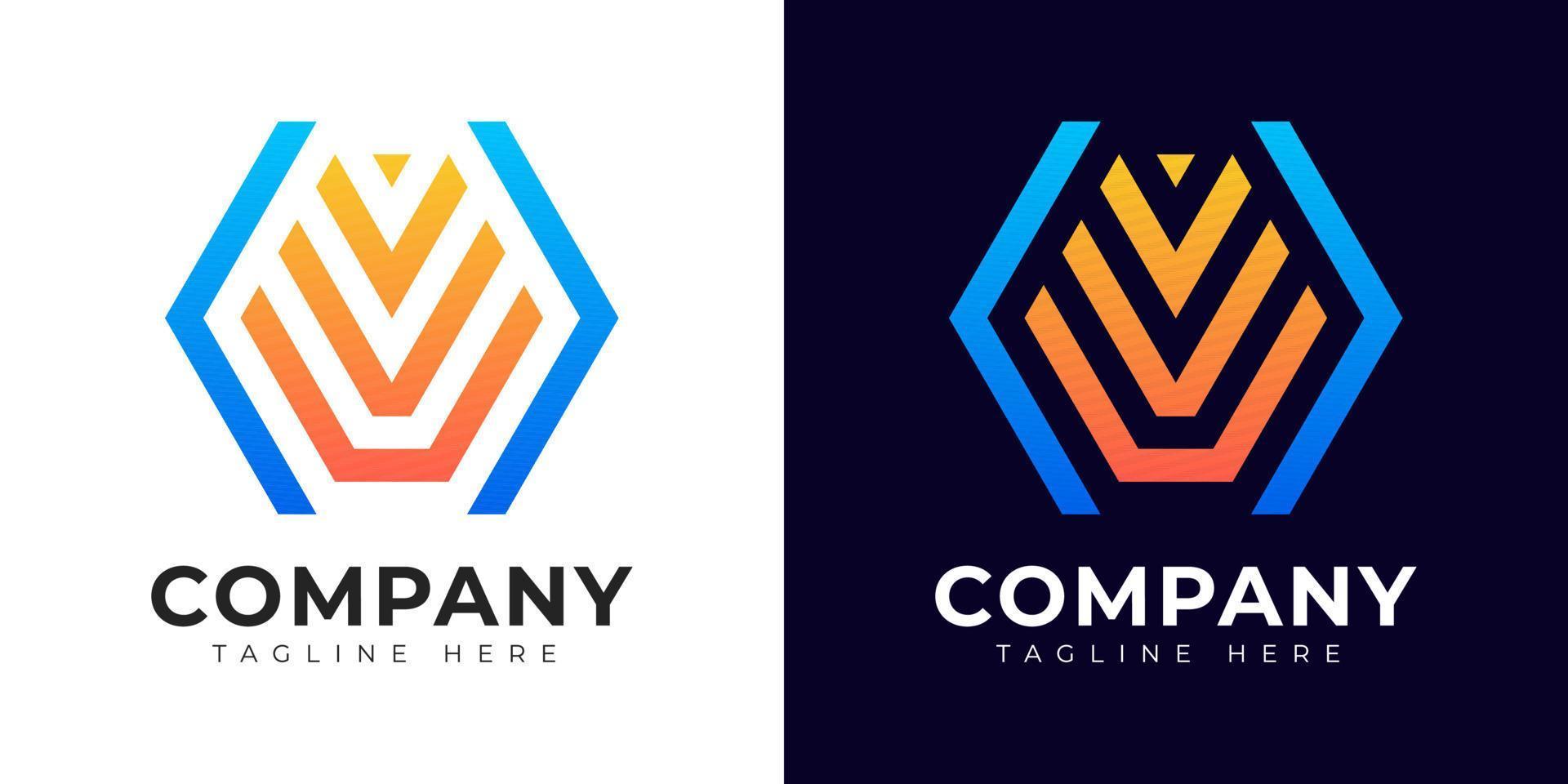 Modern gradient style initial letter v logo design template vector