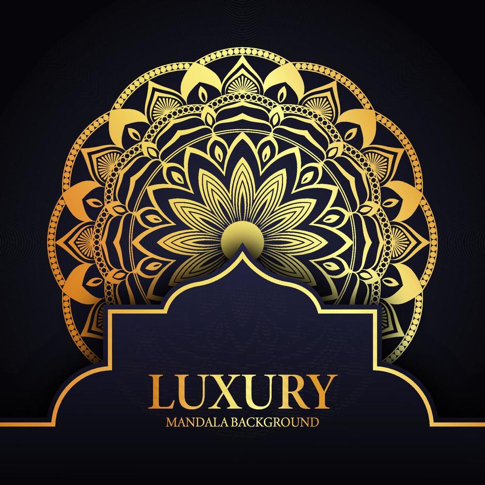 Gold Color Mandala Background Design Template vector