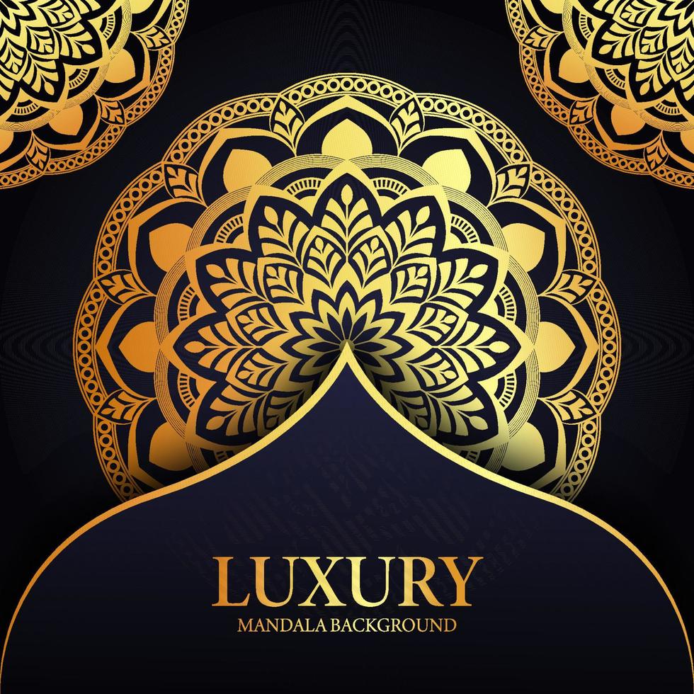 Gold Color Mandala Background Design Template vector