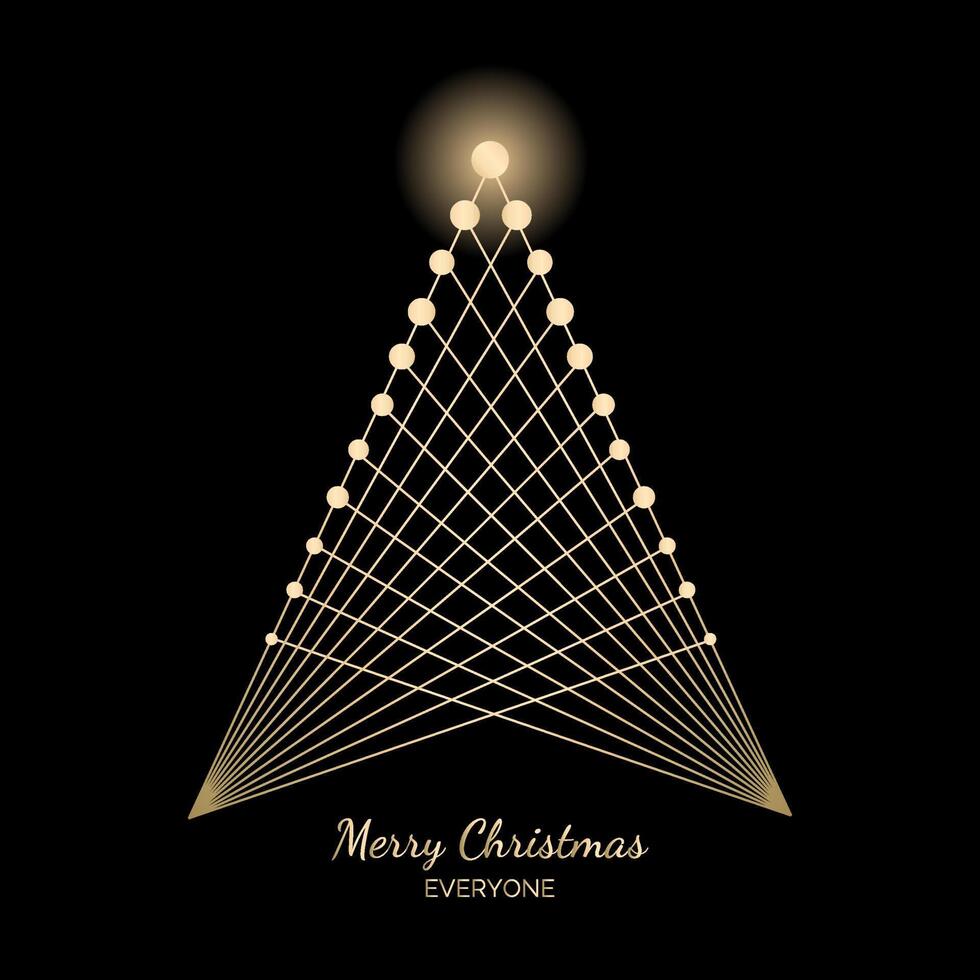 Christmas card with Christmas tree and shining star at the top vector