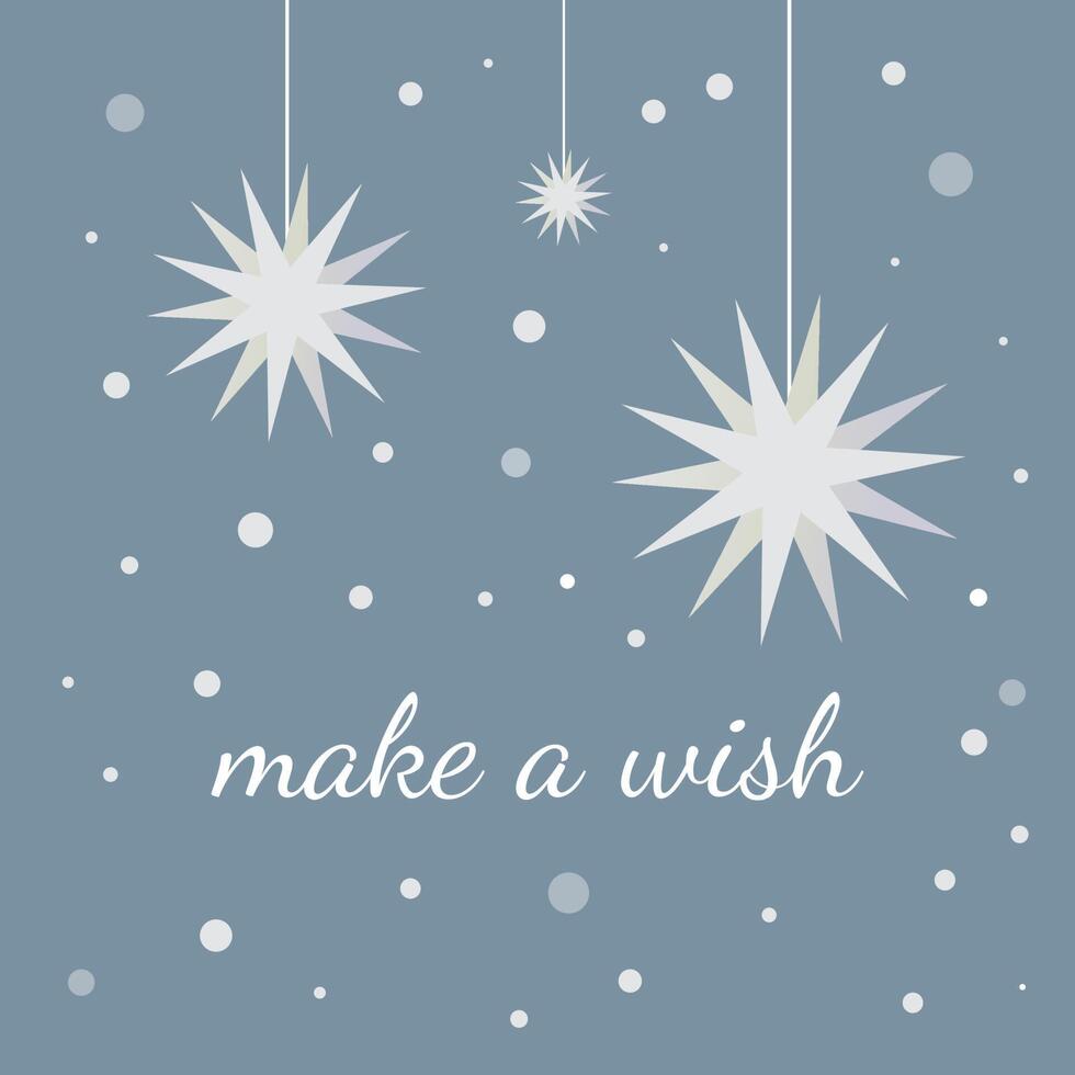 winter wallpaper with snowflakes and stars on a dark background vector