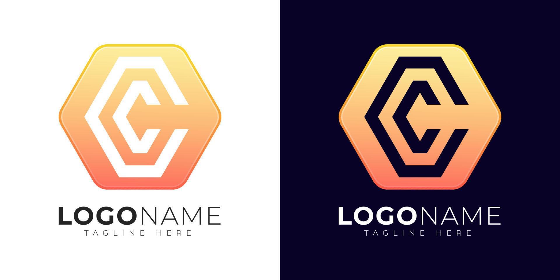 Initial letter c logo vector design template. Modern letter c logo icon with colorful geometry shape.