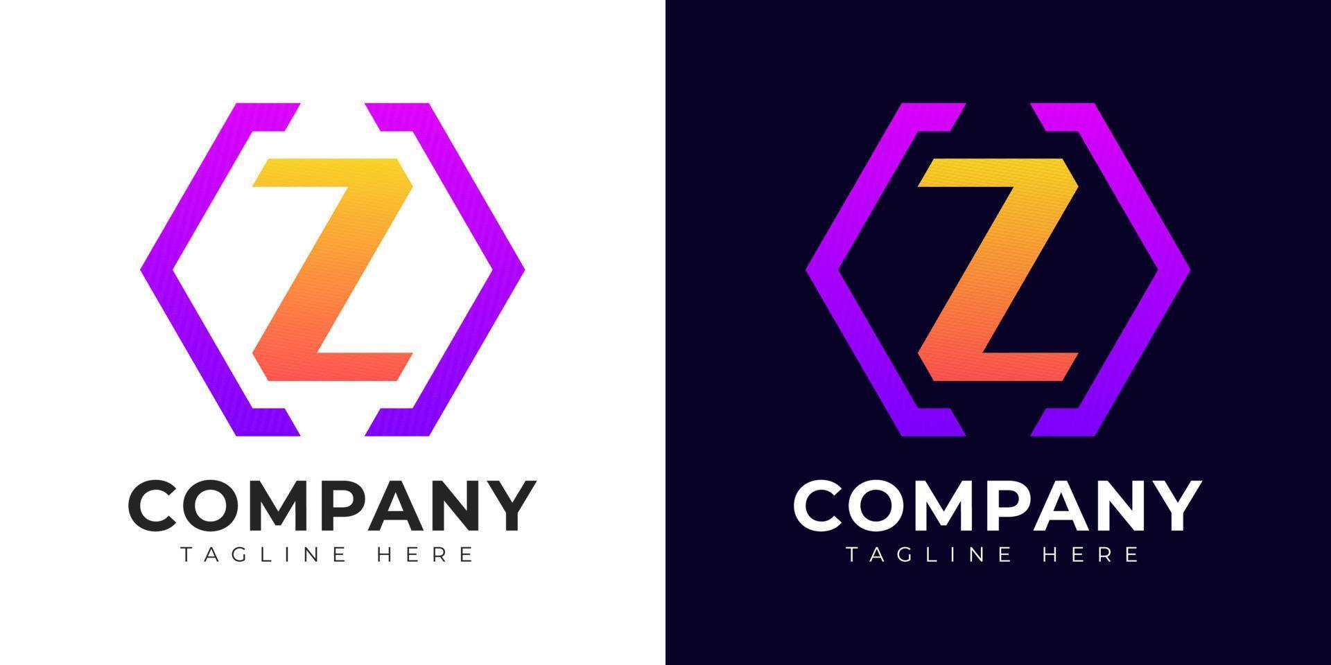 Modern gradient style initial letter z logo design template vector