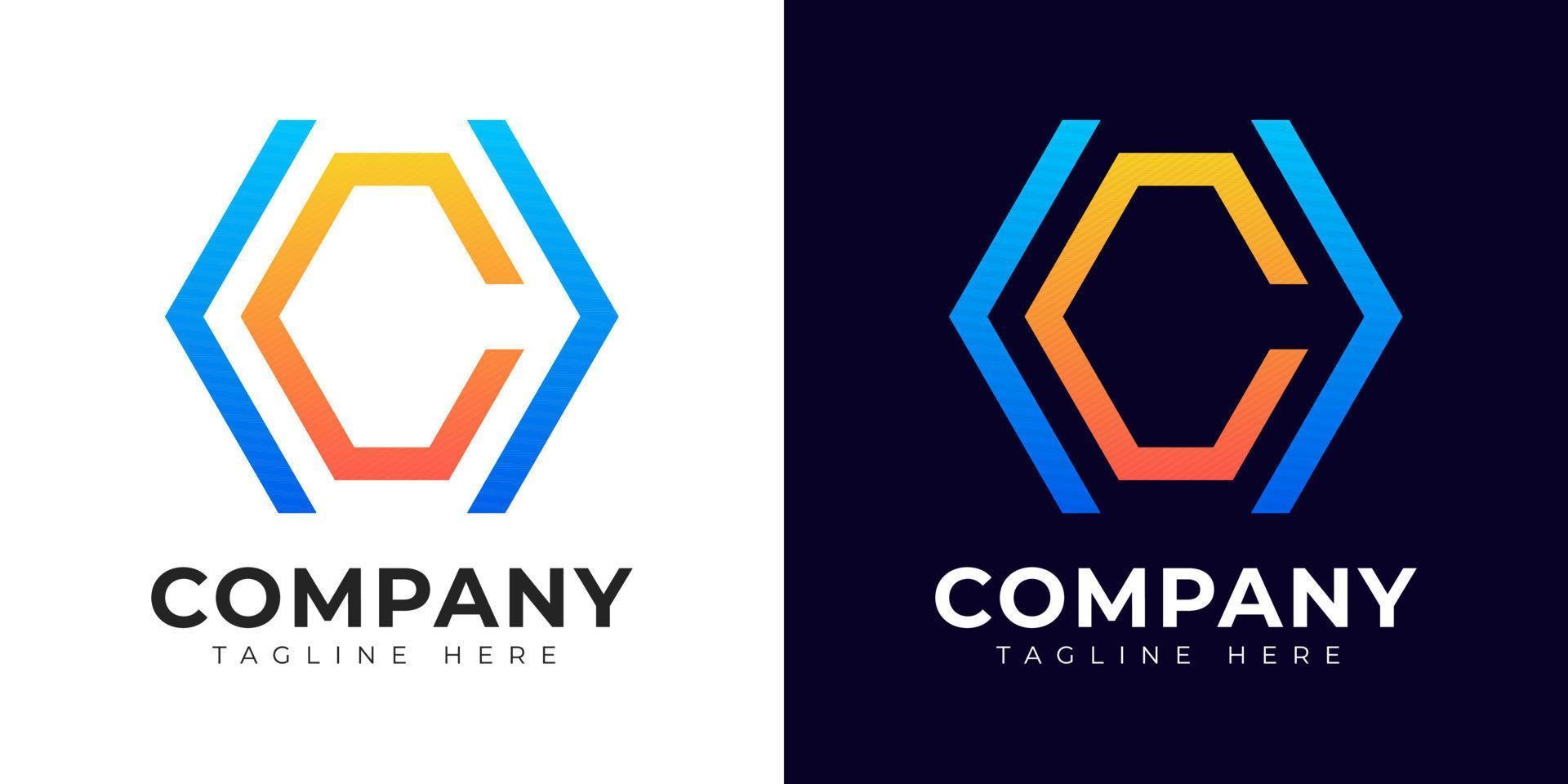 Modern gradient style initial letter c logo design template vector