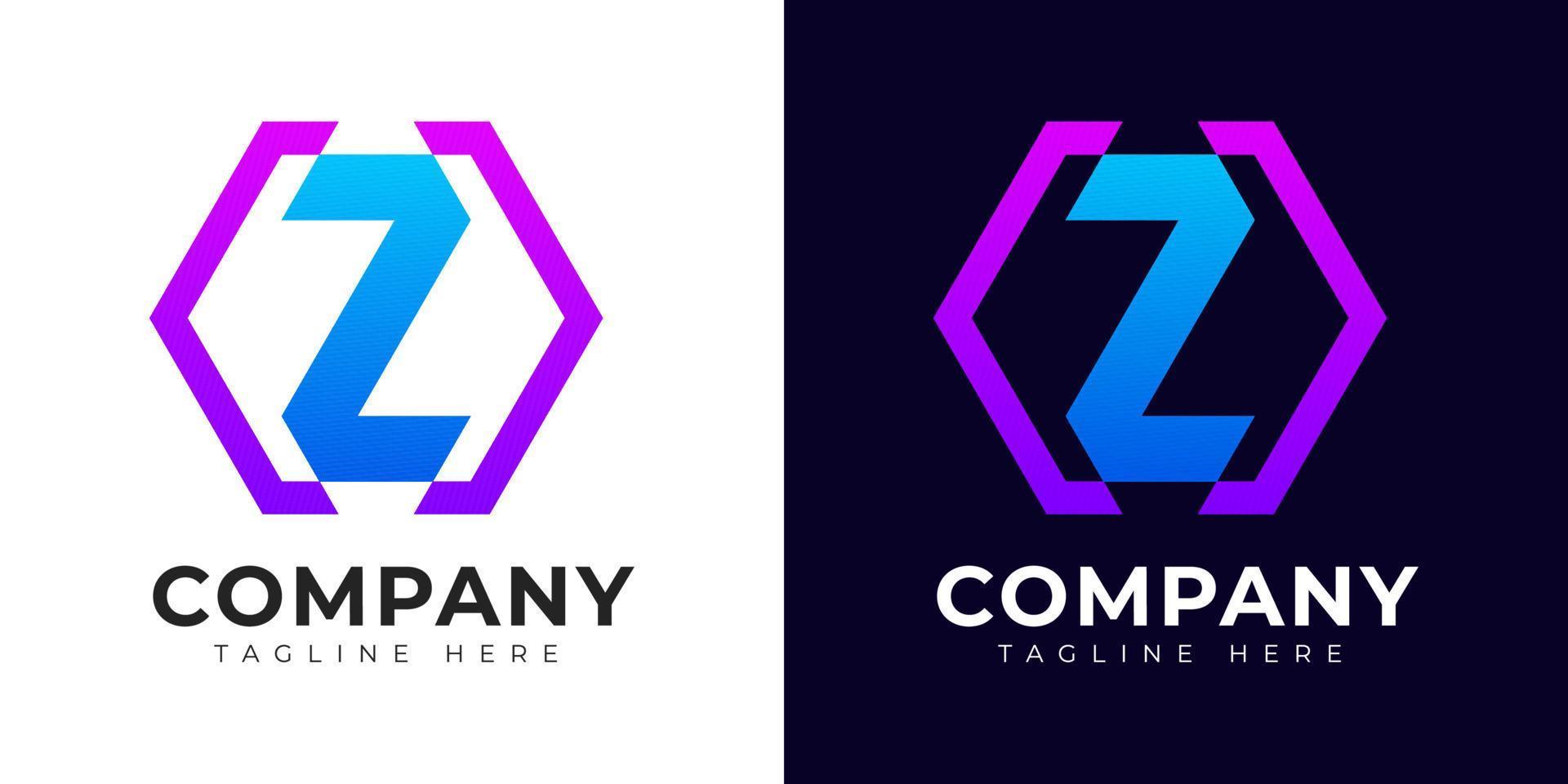 plantilla de diseño de logotipo de letra z inicial de estilo degradado moderno vector