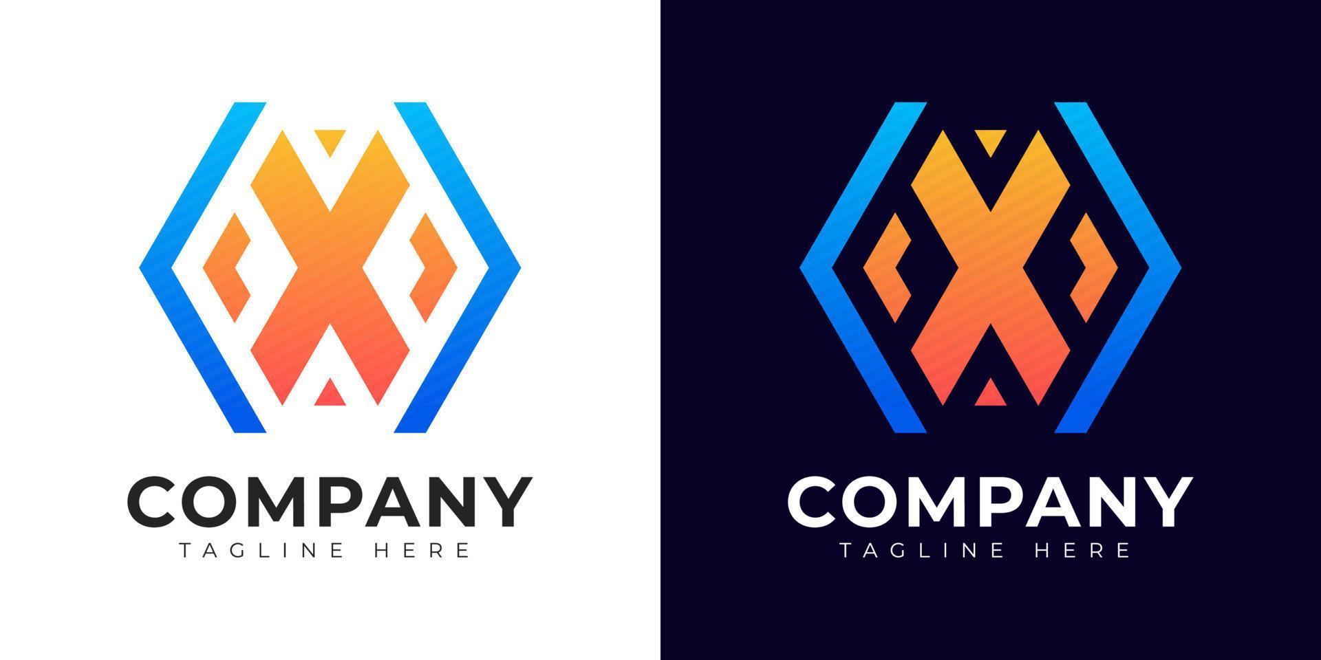 Modern gradient style initial letter x logo design template vector