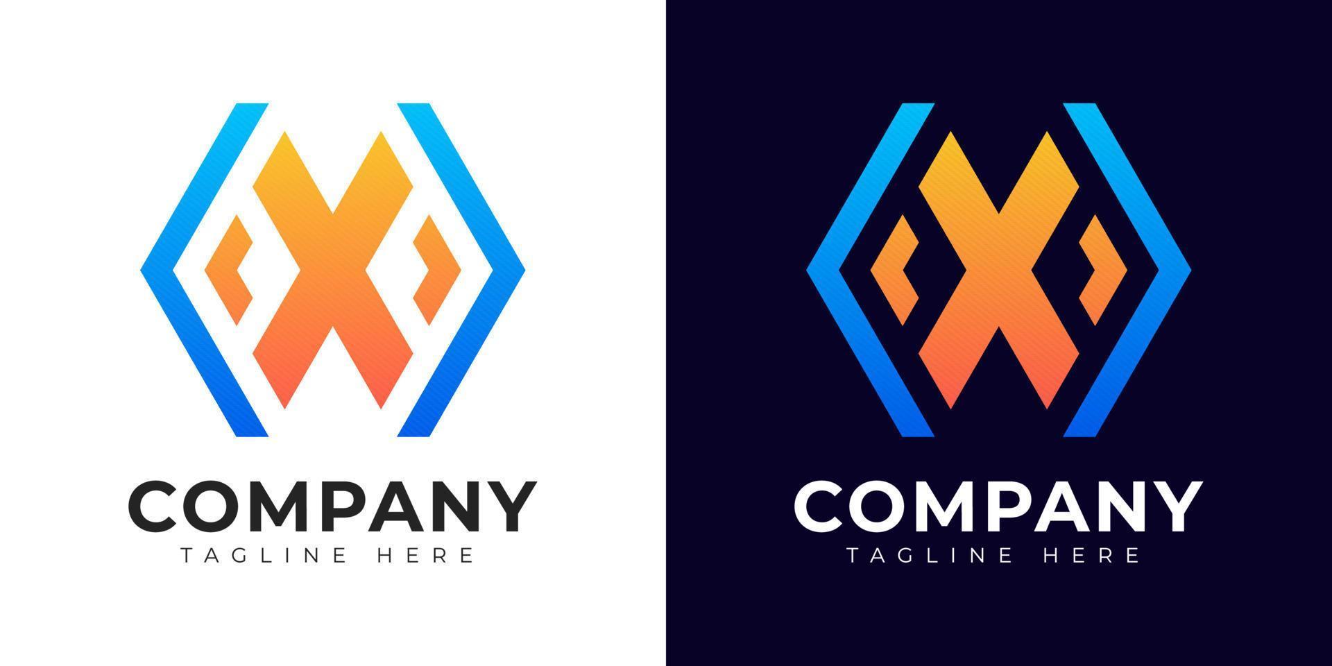 Modern gradient style initial letter x logo design template vector