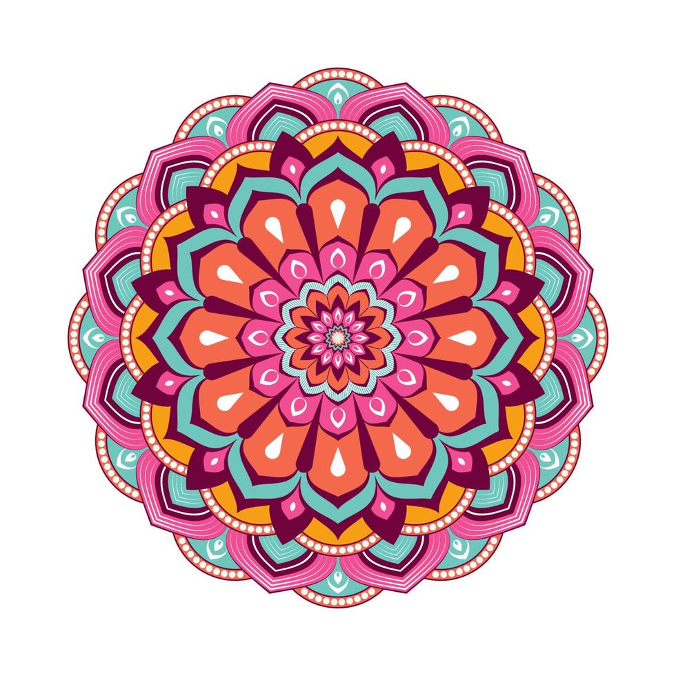 Colorful mandala with floral ornament vector