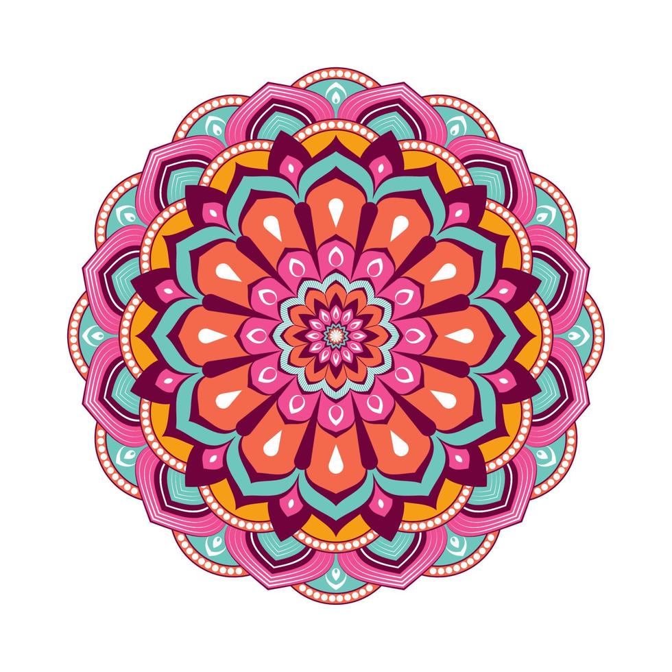 Colorful mandala with floral ornament vector