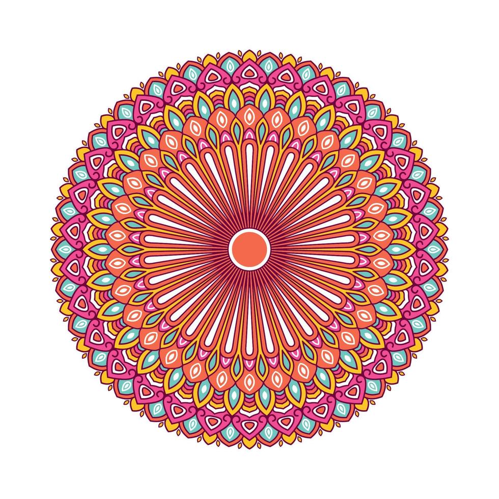 Colorful mandala with floral ornament vector