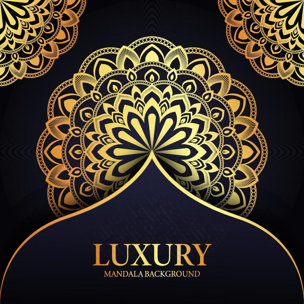 Gold Color Mandala Background Design Template vector