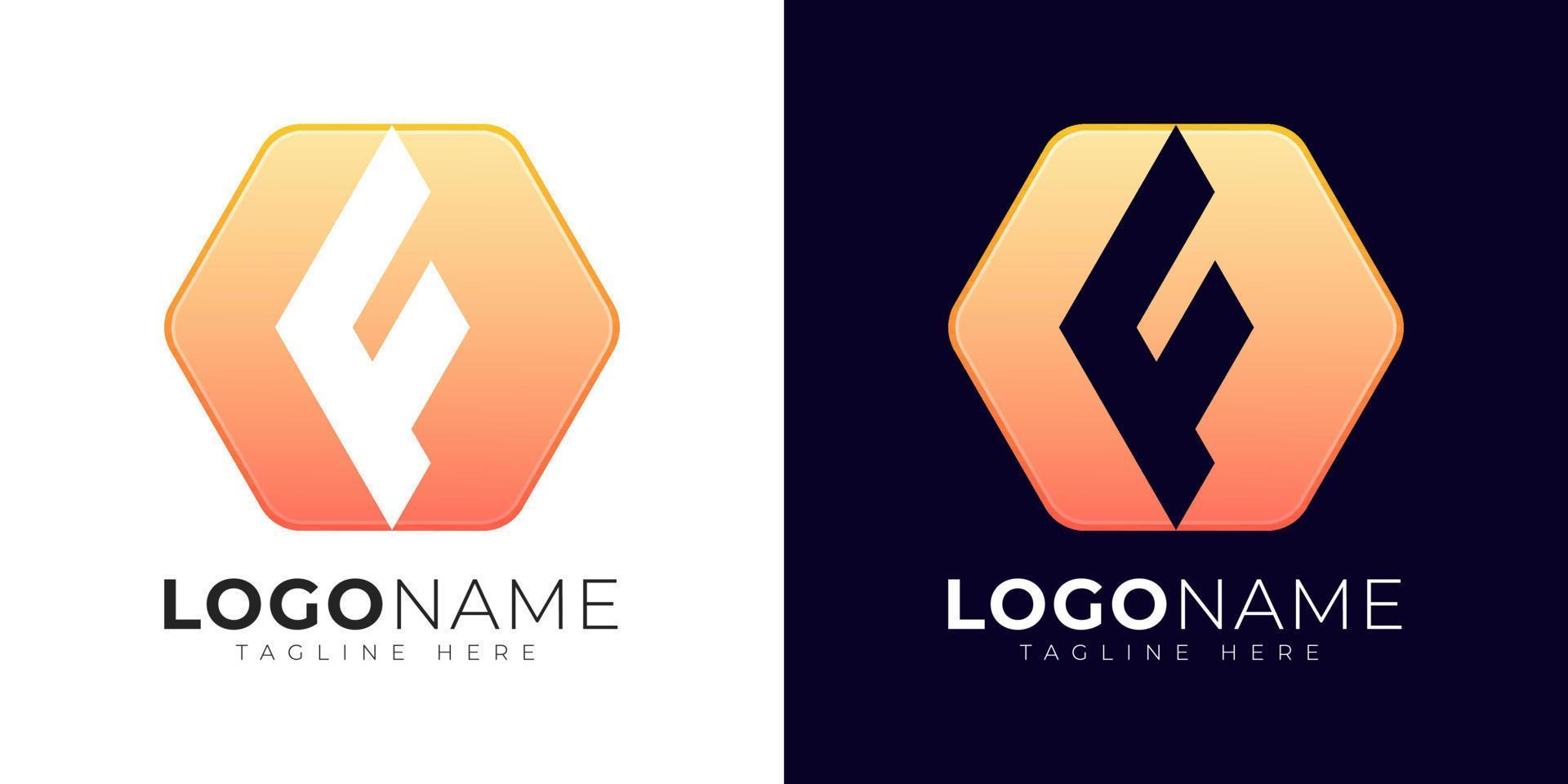 Letter f logo vector design template. Modern letter f logo icon with colorful geometry shape.