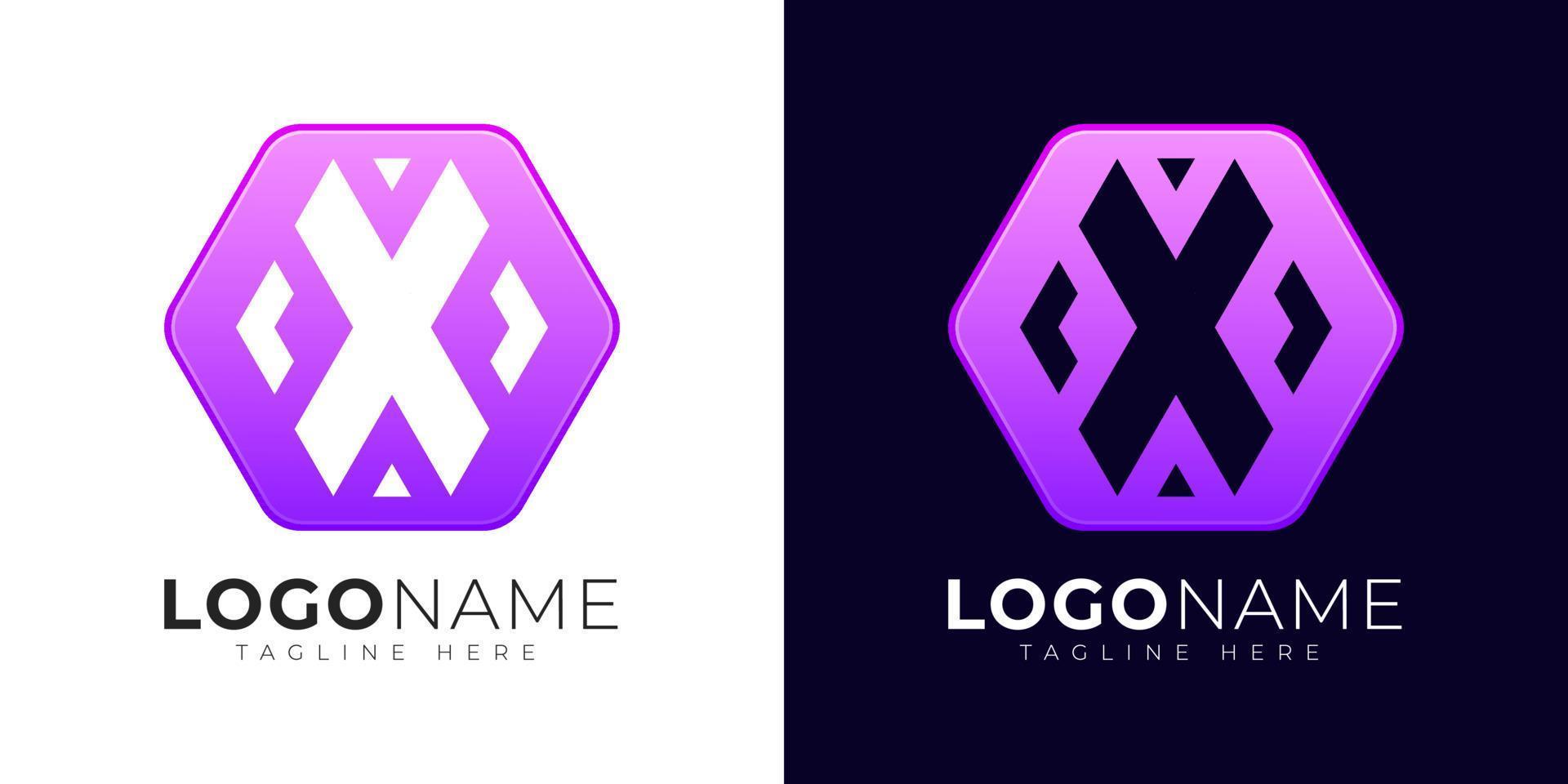 plantilla de diseño de vector de logotipo de letra x. icono moderno del logotipo de la letra x con forma de geometría colorida.