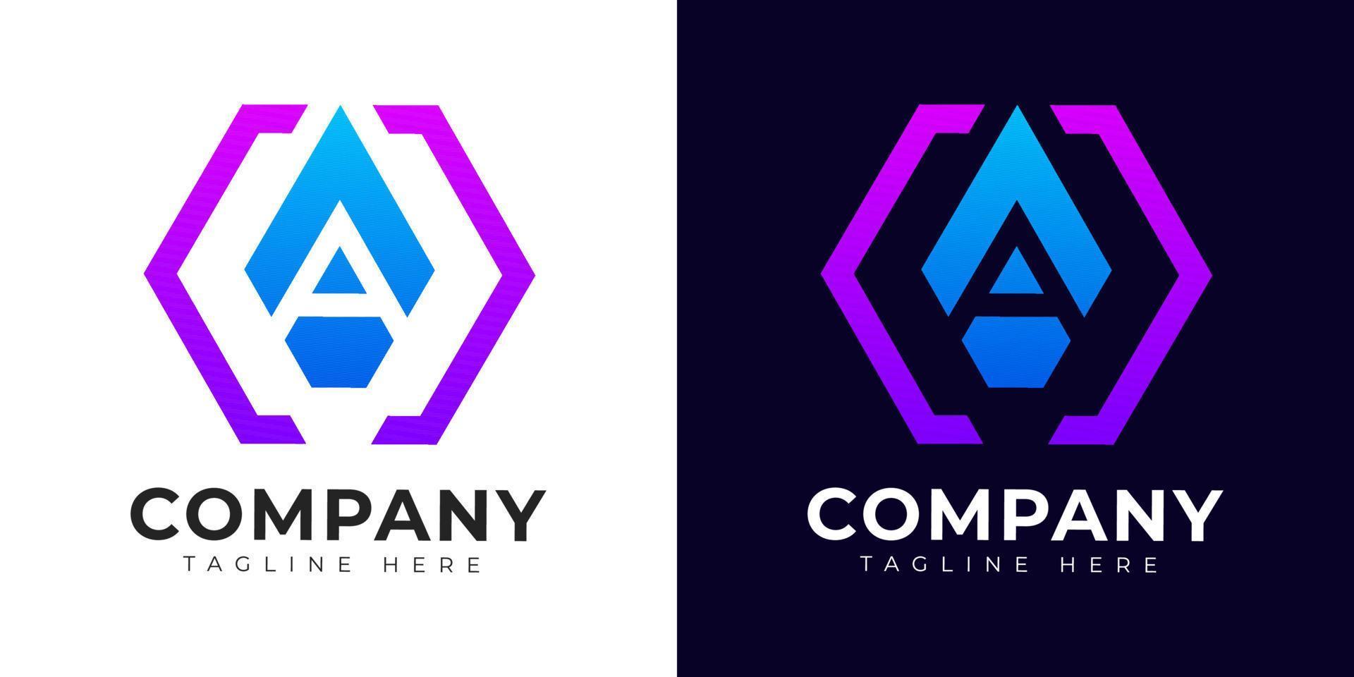 Modern gradient style initial letter a logo design template vector
