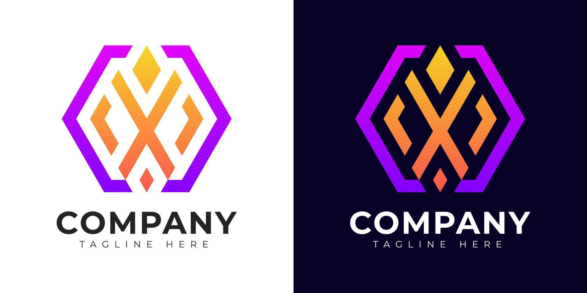 Modern gradient style initial letter x logo design template vector
