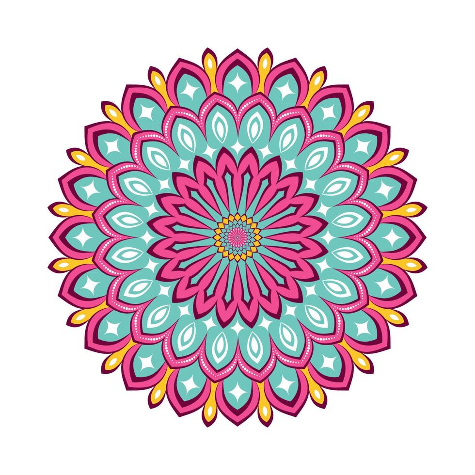 Colorful mandala with floral ornament vector