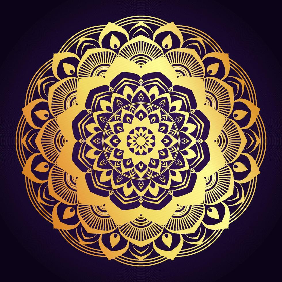 Gold Color Mandala Background Design Template vector