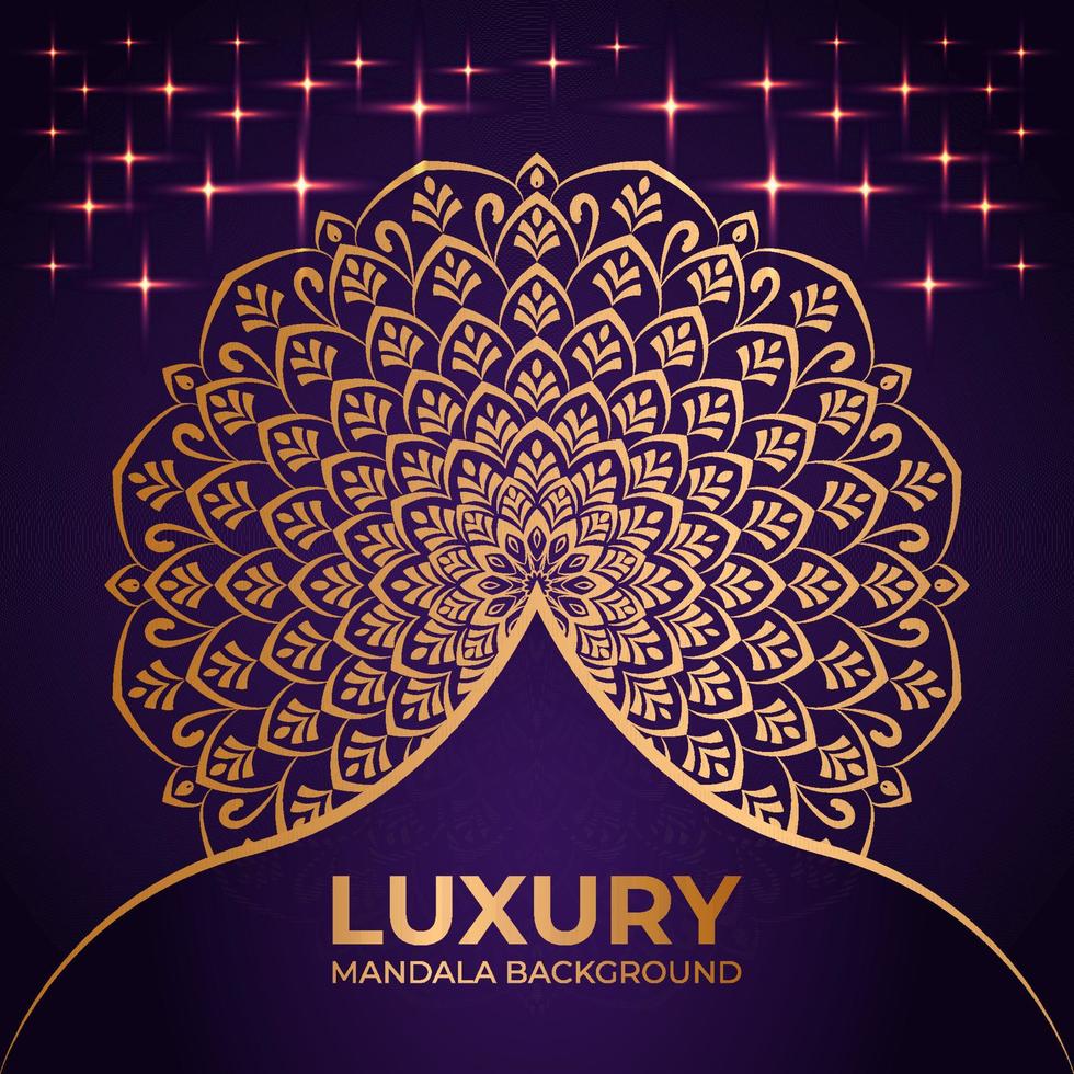 Gold Color Mandala Background Design Template vector