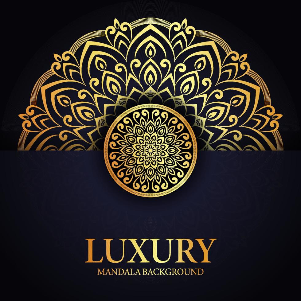 Gold Color Mandala Background Design Template vector