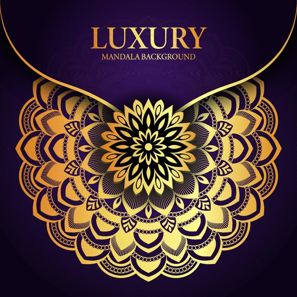 Gold Color Mandala Background Design Template vector