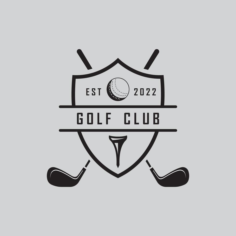 logotipo de golf y vector con plantilla de eslogan