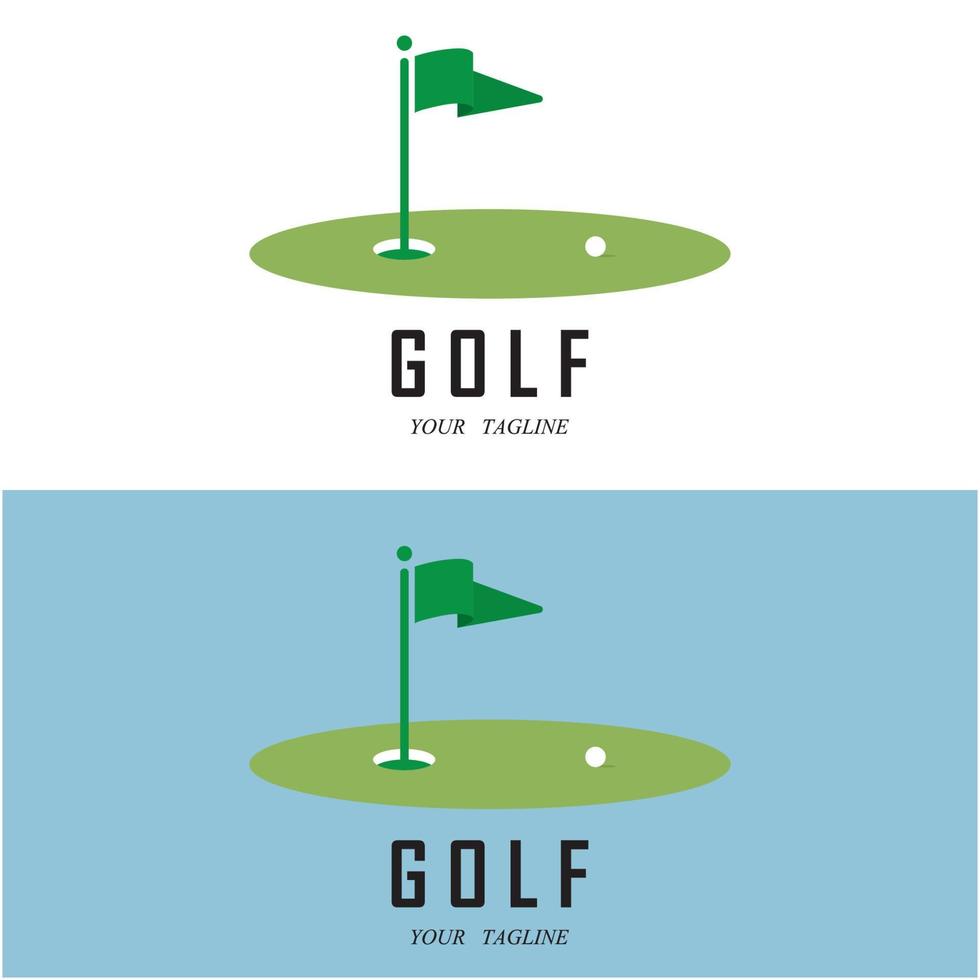 logotipo de golf y vector con plantilla de eslogan